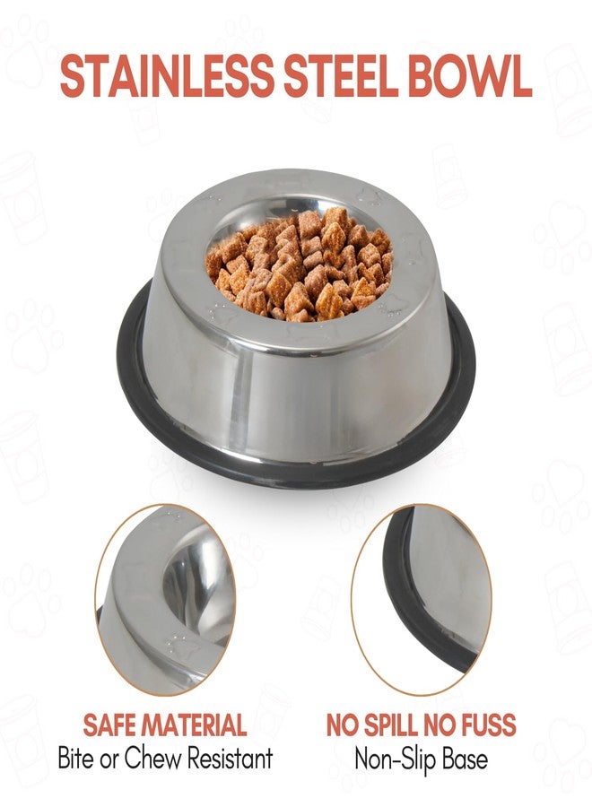 PLUMM Get Plumm Stainless Steel Pet Bowls for Dogs|Dog Food and Water Bowl|Bowl with Anti-Skid Rubber Base|Easy to Clean|Pet Feeder Water Food Bowl|Dog and Cat Feeding Bowl - GreyL_21 cm,H_6 cm,W_21 cm - Image 3